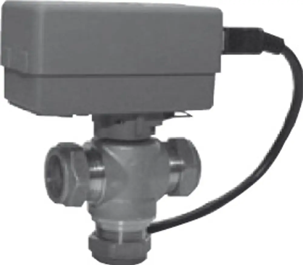 Bosch-Wärmeumschaltventil mit einem Gehäuse und einer Anschlussleitung, das für die Steuerung von Warmwasser in Heizsystemen verwendet wird.